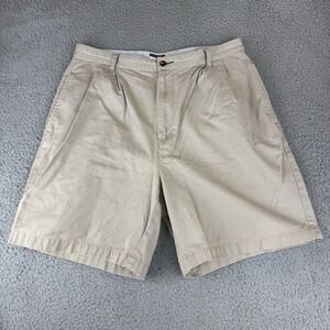 Vintage Tommy Hilfiger Shorts Mens 34 Beige Khaki‎ Pleated Chino 90s Y2K Flag